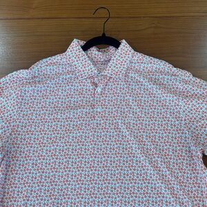 Rhoback Orange and White Patterned Polo Shirt